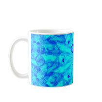 Icy Blue Fractal Monogram V Coffee Mugs