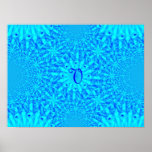 Icy Blue Fractal Monogram V posters