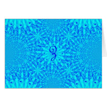 Icy Blue Fractal Monogram Z Cards