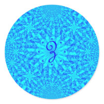 Icy Blue Fractal Monogram Z Stickers