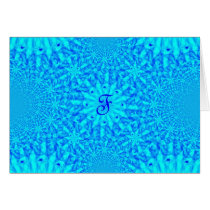 Icy Blue Fractal nogram F Card