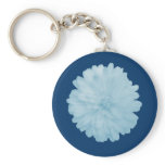 Icy Blue Marigold Keychain