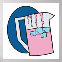 icy cold pink lemonade pitcher print