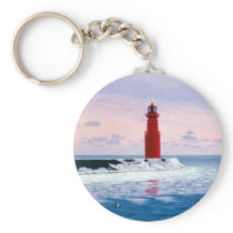 Icy Waters Lighthouse Keychain