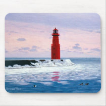 Icy Waters Lighthouse Mousepad