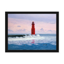 Icy Waters Lighthouse Postcard
