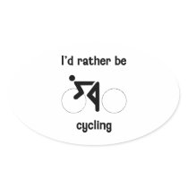I'd rather be cycling oval stickers