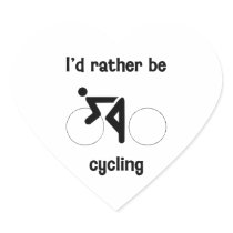 I'd rather be cycling heart sticker