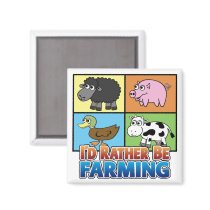 I'd rather be farming! (virtual farmer) refrigerator magnet