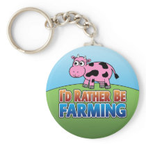 I'd Rather be Farming! (Virtual Farming) Key Chains