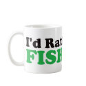 I'd Rather be Fishing - Green mugs