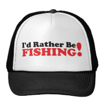 I'd Rather be Fishing - Red Mesh Hat