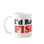 I'd Rather be Fishing - Red mugs