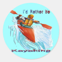 I'd Rather be Kayaking 2 Round Stickers
