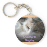 I'd Rather Be Napping -calico keychains