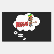 i'd rather be playing Reggae Rectangular Stickers