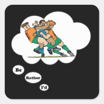 I'd rather be playing Rugby 2 Square Stickers