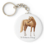 I'd Rather be Riding Horse Keychain