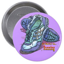 I'd Rather Be Running - Sneakers Pinback Button
