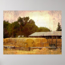 Idaho Hay Bales Poster