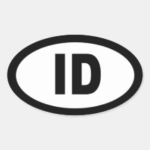 Idaho - sheet of 4 oval car stickers