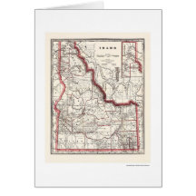 Idaho Township & Railroad Map 1896 Greeting Card