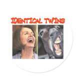 IDENTICAL TWINS ROUND STICKER