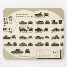 Identification Chart WWII Medium Tanks Mousemats