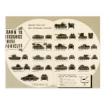 Identification Chart WWII Medium Tanks Postcard