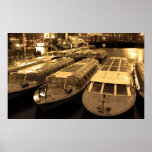 Idle Tour Boats -- Amsterdam in November  SEPIA Print
