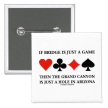 If Bridge Is Just A Game Then Grand Canyon Hole Pinback Buttons