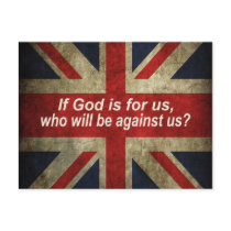 If God is for us Drapeau Anglais Carte Postale