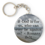 If God is for us, who can ever be against us? keychains