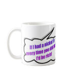 If I had a nickel for every time you did that! mugs
