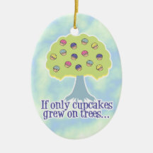 If only Cupcakes on Trees Christmas Tree Ornament