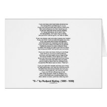 If Poem By Rudyard Kipling (Inspirational Poem) Cards
