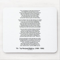 If Poem By Rudyard Kipling (Inspirational Poem) Mousepads