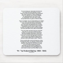 If Poem By Rudyard Kipling (Inspirational Poem) Mousepads