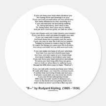 If Poem By Rudyard Kipling (Inspirational Poem) Sticker
