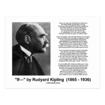 "If— " Poem By Rudyard Kipling Post Card