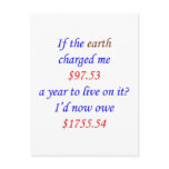 If the earth charged me ... 18 post card