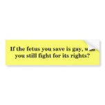 If the foetus you save is gay...? bumper stickers