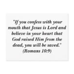 "If you confess with your mouth that Jesus is Lord postcards