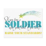If you love a soldier raise your hand postcard