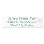 If You Think I'm A Bitch You Should Meet My Sister bumper stickers