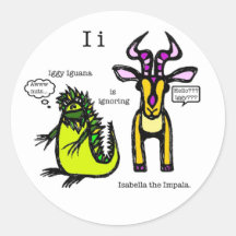 Iggy and Isabella Round Sticker