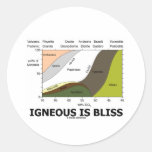 Igneous Is Bliss (Geology Ignorance Is Bliss) Round Sticker