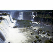 Iguacu Falls from the air, border of Argentina and Photo Sculpture