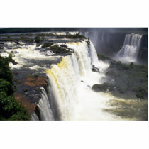 Iguacu Falls from the air, border of Argentina and Photo Sculpture