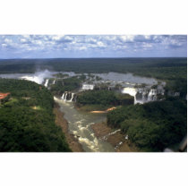 Iguacu Falls from the air, border of Argentina and Photo Cut Out